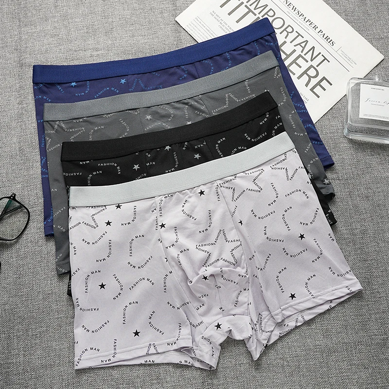 

4 шт. XL-4XL мужские шорты-боксеры дышащий мягкий комплект нижнего белья сексуальные боксеры удобные трусы для мужчин модный мультипакет