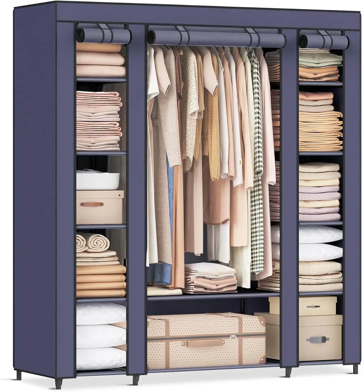 Closet Closet,portable Closet for Bedroom,clothes Grab,non-woven Fabric, Clothes Organizer,59 X17.7 X 69 Inches, 12 Compartments