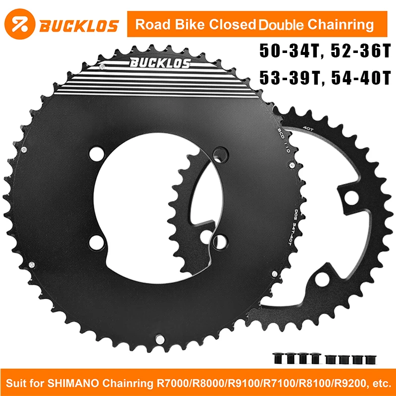 BUCKLOS 110BCD Chainring for R7100 R8100 R9200 Closed Road Bike Chainring 50-34T 52-36T 53-39T 54-40T 110 BCD Crown for Shimano