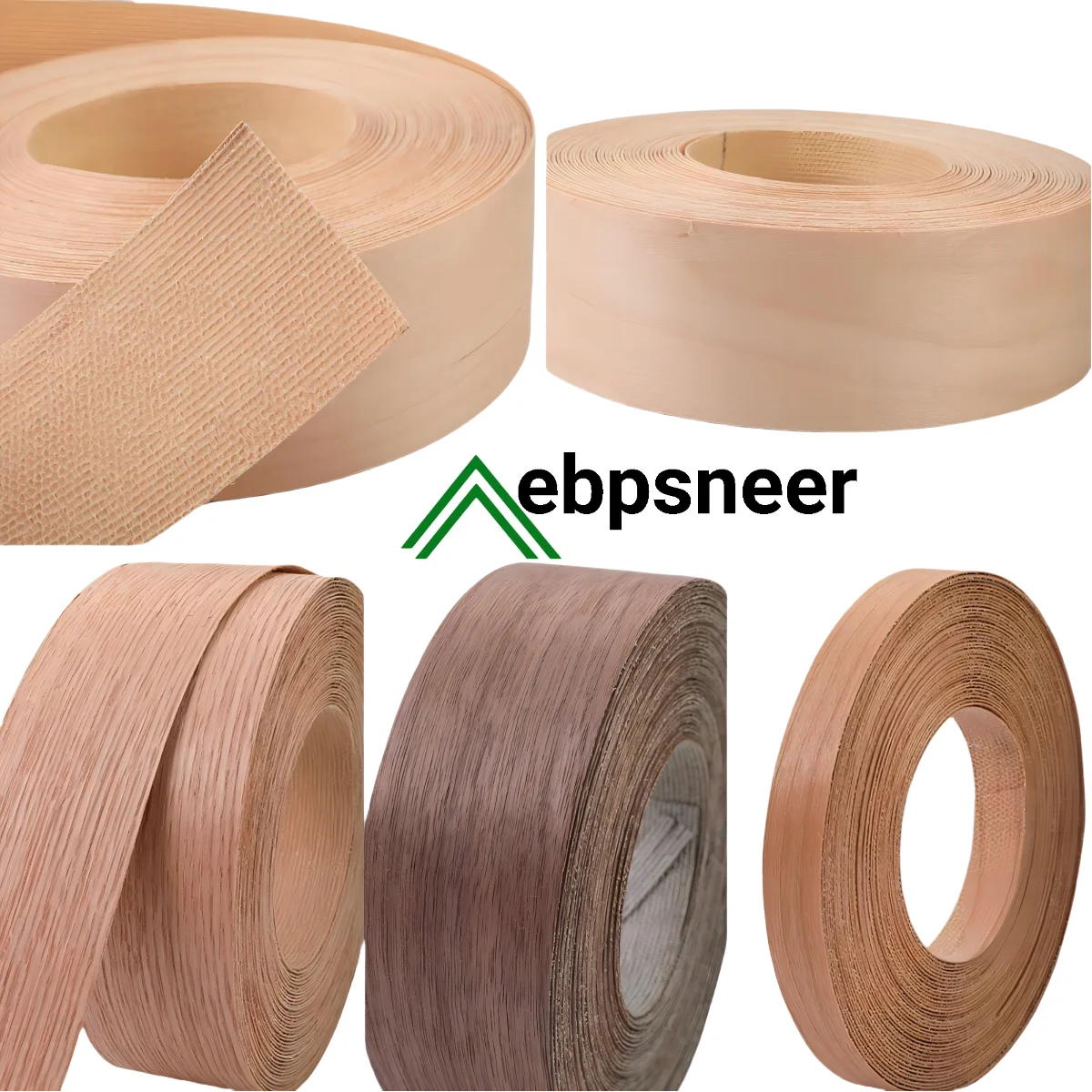 Maple/Birch/Oak/Pine/Walnut/Cherry/Ash Wood Edge Banding Strip, Pre-glued Iron on Veneer Edging Band Roll with Hot Melt Adhesive