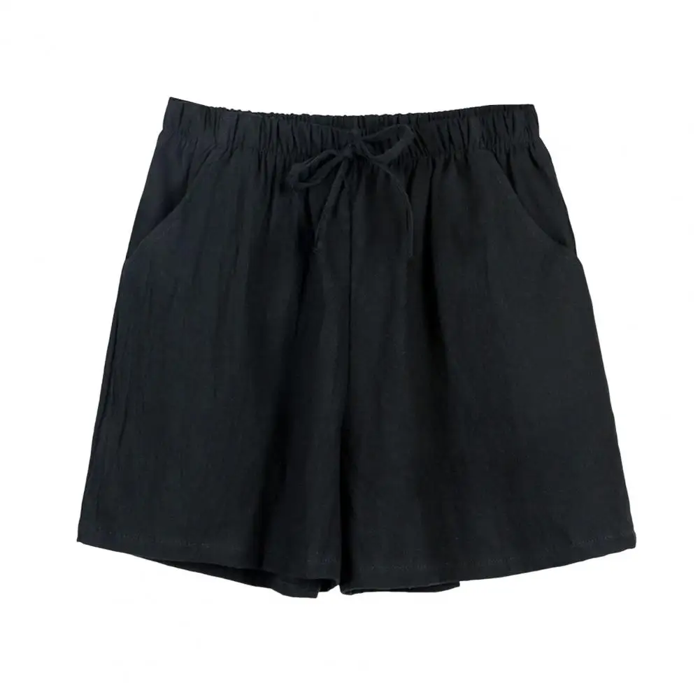 

Women's Summer Casual Shorts Drawstring Solid Color CottonShort Pants Female Loose Straight Jogging Outdoor Streetwear