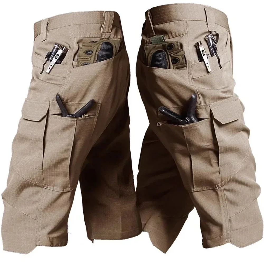 Tactical Summer Shorts Men Multi Pocket Outdoor Training Breathable Military Overall Wear-resistant Waterproof Ripstop Half Pant