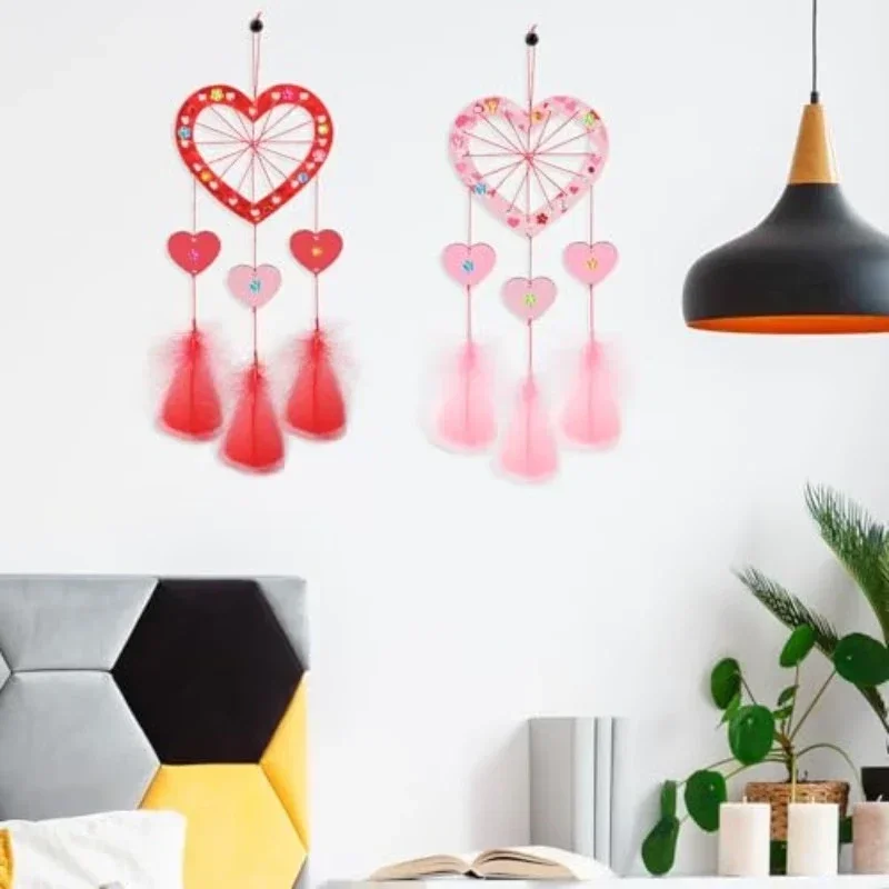 2026 new model wooden heart-shaped dream catchers set for home decor mother's day birthday wedding party decorations