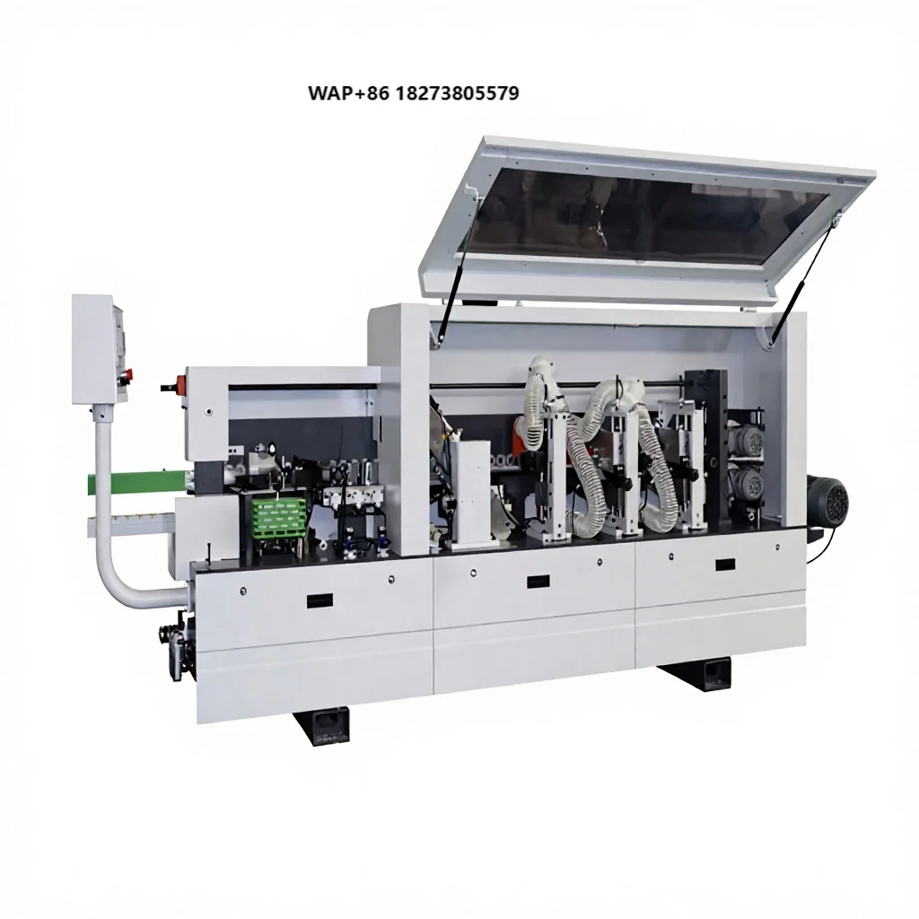 Fully Automatic Edge Banding Machine Rough Fine Trimming Pump Motor Core Components EVA Glue for MDF/Plywood Panel Furniture
