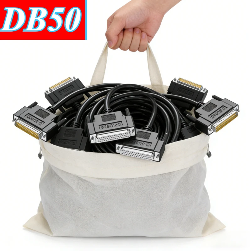 Male to Female DB50 Pure copper Connecting Wire 3-rows 50 Pin Data Cable Servo 50Pin Shielded Cable DB 50 Pin Extension Line
