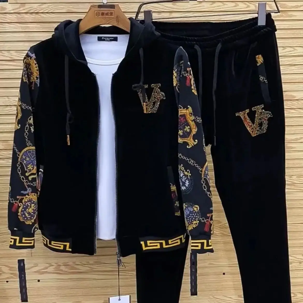Men's autumn casual two-piece set, new coat, pants, fashionable youth suit. - Image 2
