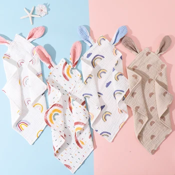 Couette en coton Mulsin pour nouveau-né, freins d'oreille de lapin, double Guaze, serviette pour tout-petits, bavoirs, rot, Everths betant 1