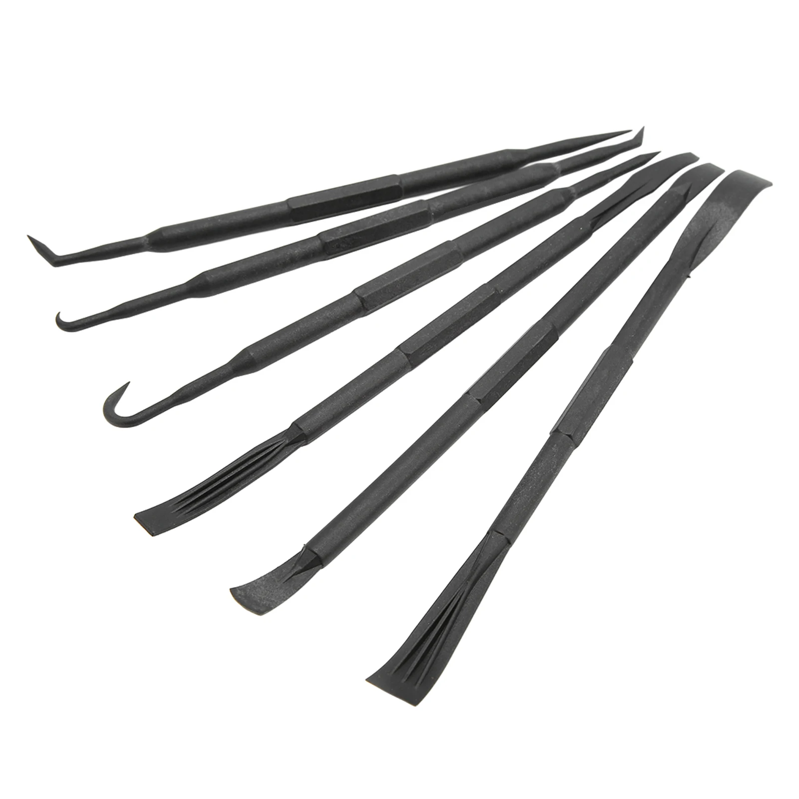 6PCS/Set Prying Bar Hook Set Double Ended ABS Plastic Black for Removing O  Sealing Accessories  End Pry Bar Pry Bar Kit