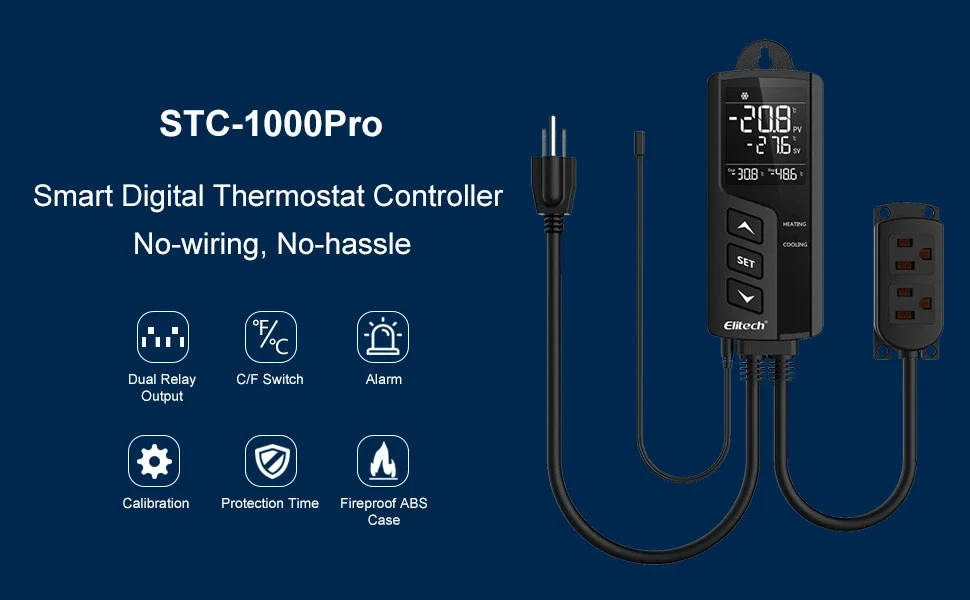 Elitech STC-1000 Pro 110V Thermostat Temperature Controller Incubator Aquarium Cold Chain