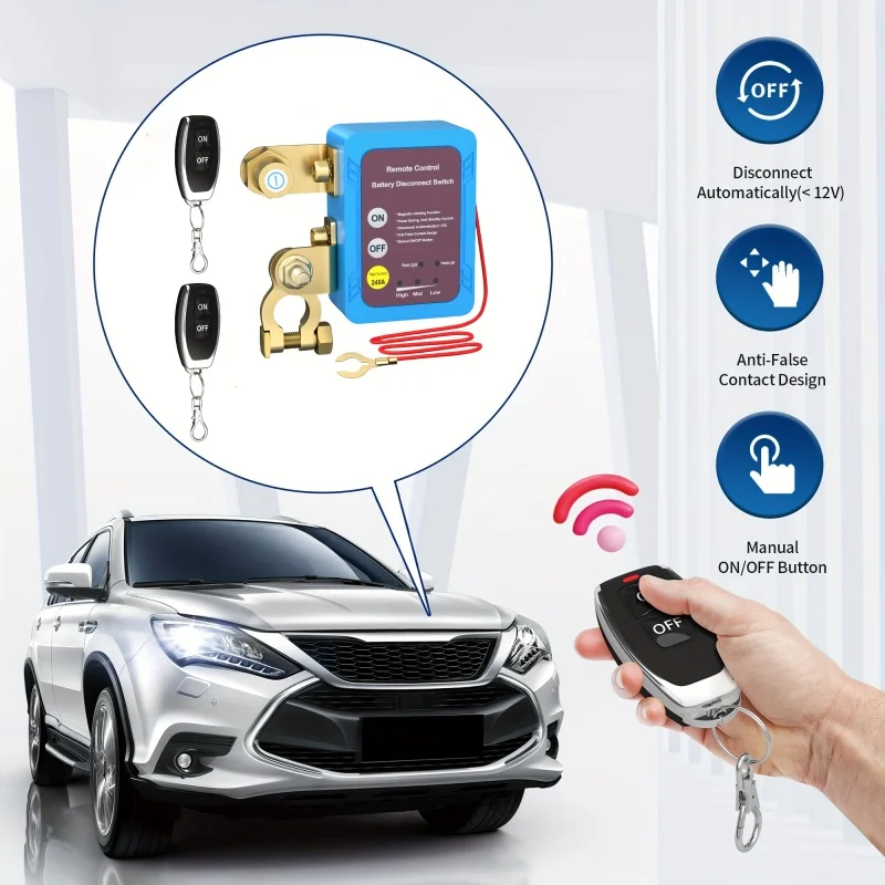 

Battery Disconnect Power Switch 12V 240A Shut Off Cut Off Kill Switch With Remote Control Switch For Car Truck