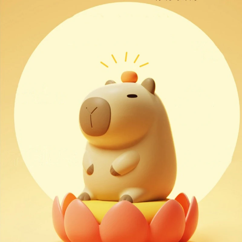 

New Capybara Night Light Children's Safety Silicone Patting Light Rechargeable LED Lamp Pendant Small Gift