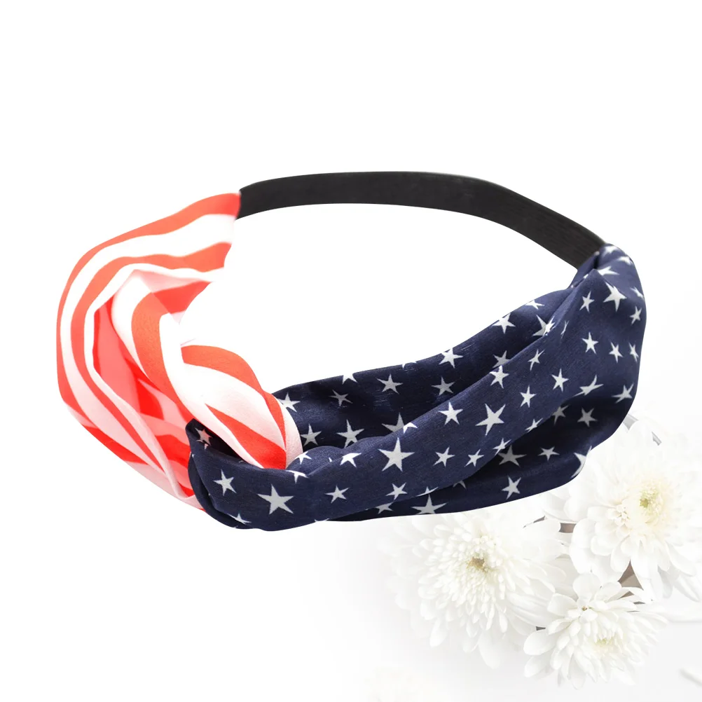 

10 Pcs USA Flag Headband Elastic Cloth Hairband Stripe Women Headbands Fashion Accessory Soft Lightweight Daily Occasions Hair