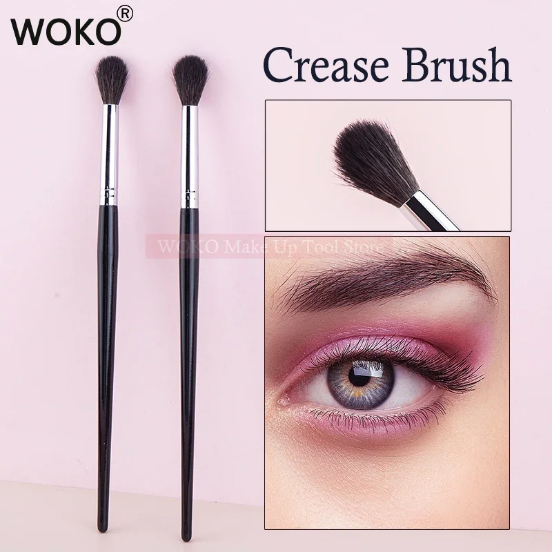 Crease Brush Eyeshadow Crease Brush Natural Goat Hair Crease Blending Makeup Brush Professional Eye Makeup Tool Copper Tube