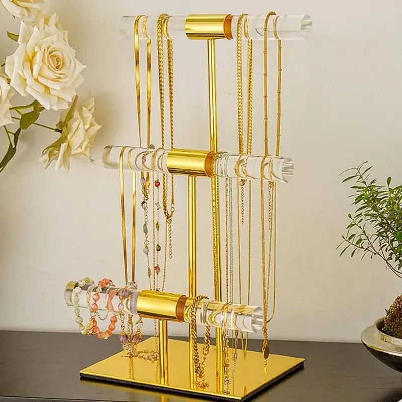  Multifuntional Bracelet Display Stand Necklace Display Holder Watch Rack Bracelet Organizers Acrylic Texture for Jewelry