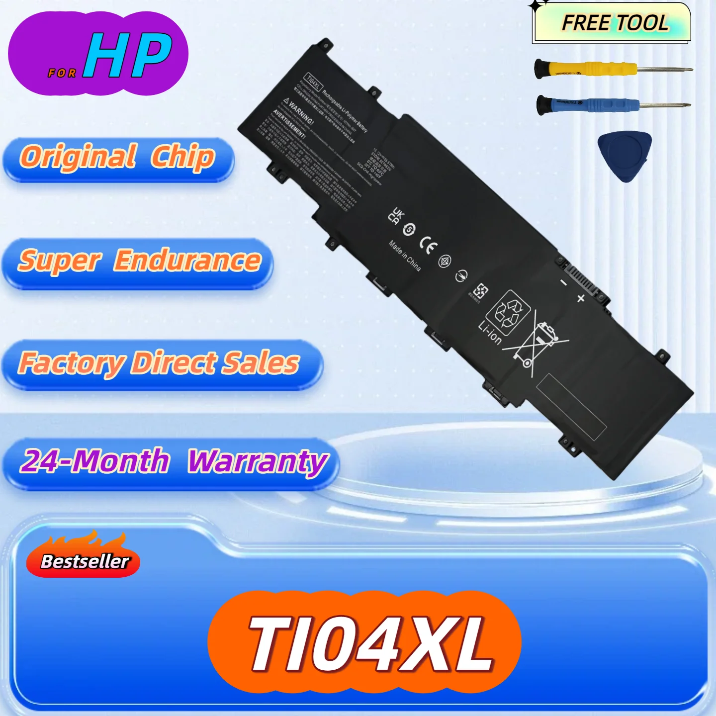 Batería para ordenador portátil TI04XL para HP 17-CH0017NN 17-ch0185ng 17-ch0013ur 17-CH0085NG 17-CH0000NB 17-ch1000ur 17-ch0000sf Herramientas gratuitas