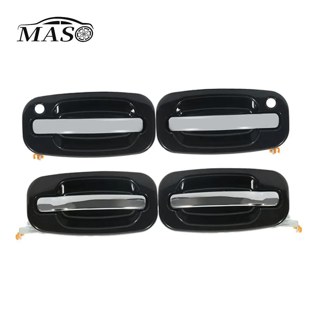 

4pcs Exterior Door Handle Front Rear Left Right for Chevrolet Avalanche Silverado Tahoe GMC Sierra Yukon Cadillac Escalade 00-06