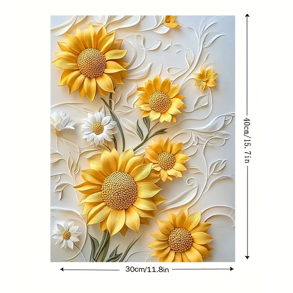 Toile d'art en relief 3D avec cadre en bois, impression murale jaune, sous-titres, salon et chambre à coucher, décoration de Noël