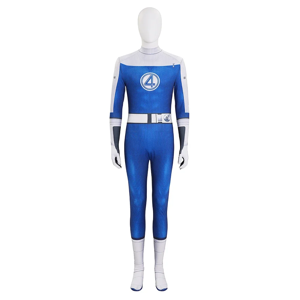 

Fantastic Cosplay Human Torch Elastic Lycra Bodysuit Costume Reed Richards Outfits Adult Men Superhero Halloween Jumpsuit