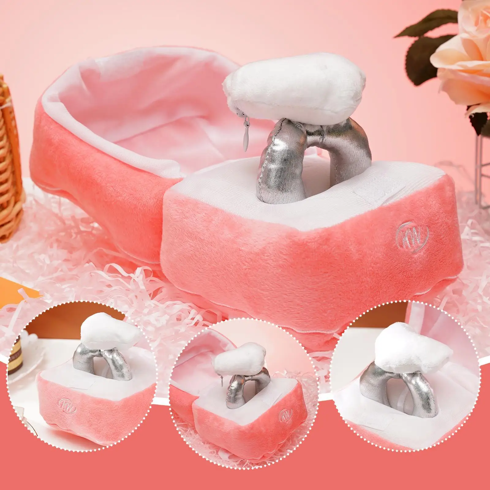 Ins 커플 상자 플러시 장난감 사랑 다이아몬드 케이스 애완 동물 씹는 장난감 결혼식 발렌타인 데이 선물 메모리 선물 박제 어린이 장난감