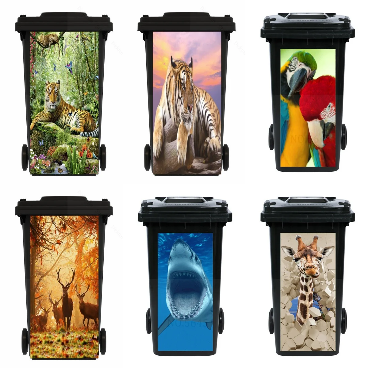Cows Horse Cat Animal Outdoor Trash Can Sticker Kitchen Frog Trash Can Decorative Decal PVC Waterproof and Antifouling Home Art
