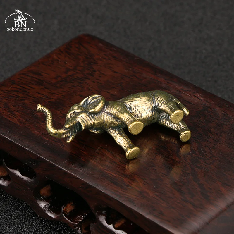 Brass Solid Thailand Elephant Statue Desk Toy Ornaments Copper Animal Miniatures Figurines Home Decorations Crafts  Accessories