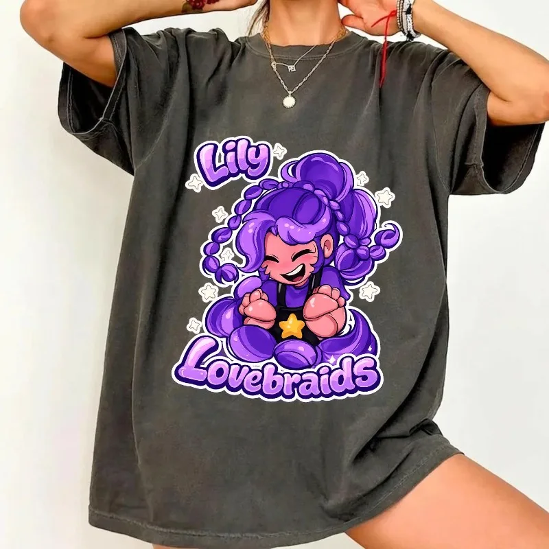 Camiseta Lily Lovebraids para jovens e adultos, presente para fãs de Poppy Playtime, camiseta infantil Poppy Playtime 5, camiseta de jogo de terror