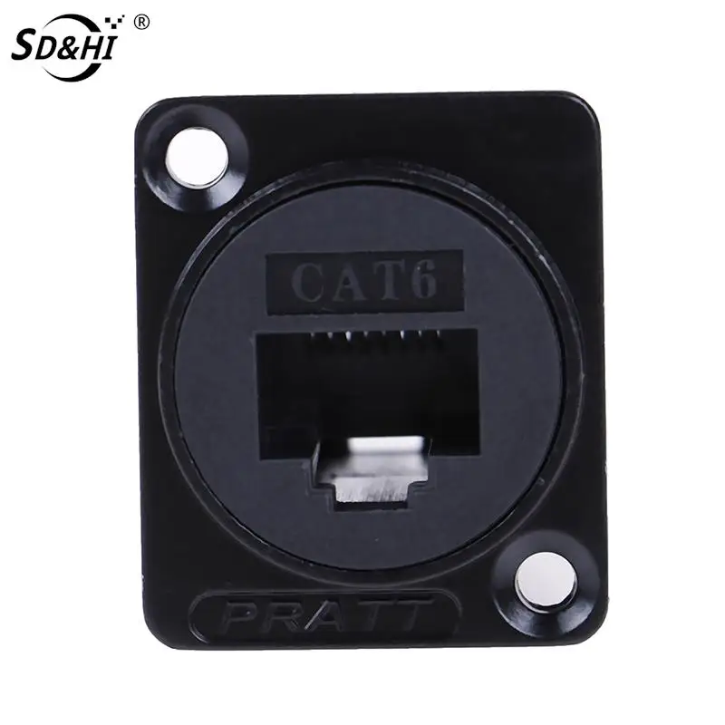 D-type Module RJ45 Socket Cable Female Signal Connector Cat6 Panel Mount Network Ethernet Extension Interface Adapter video card