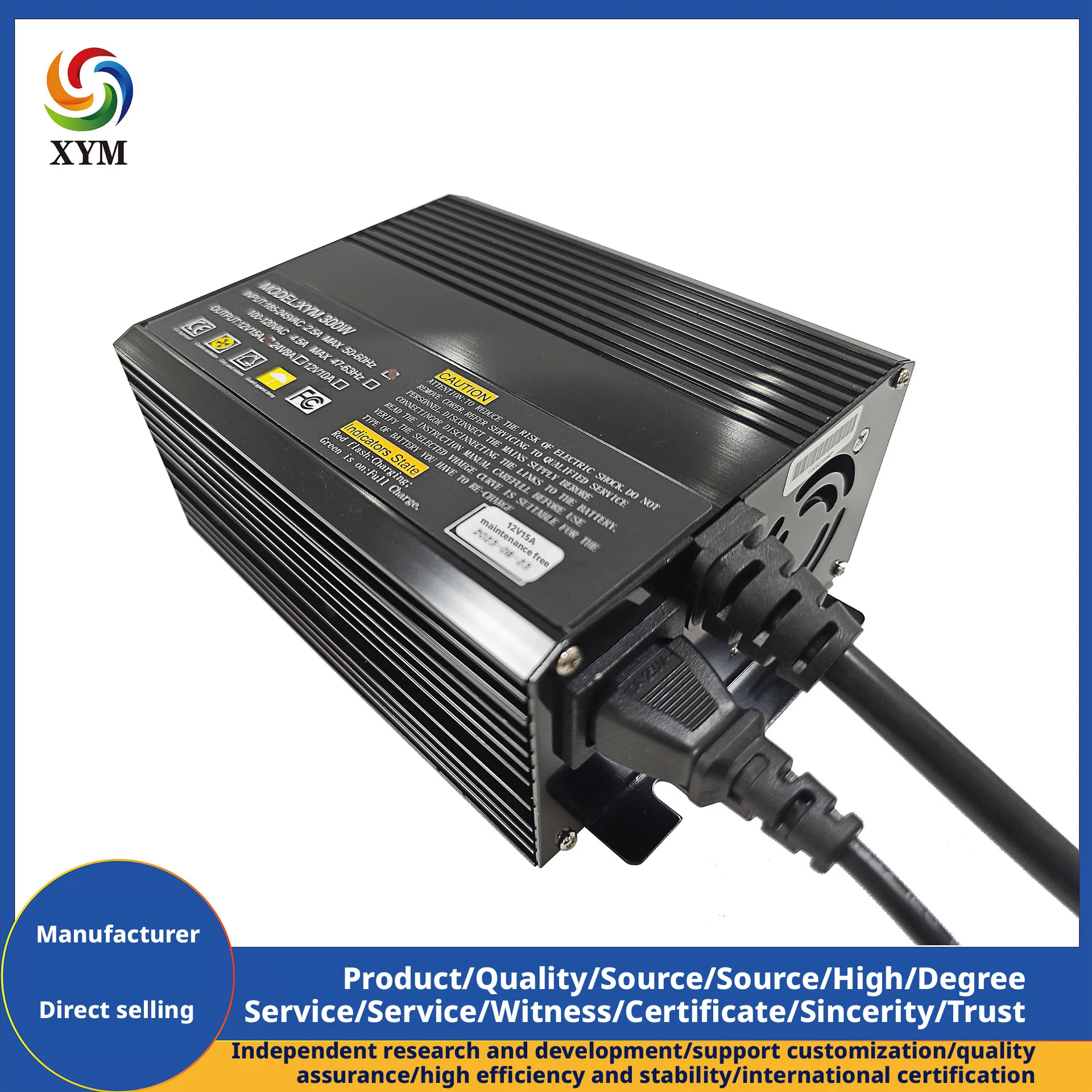 

XYM12V15A 300W Smart Charger USD 13.8V 14.6V Lifepo4 Li-ion Lead Acid Maintenance-free Battery Charger Aluminum Shell