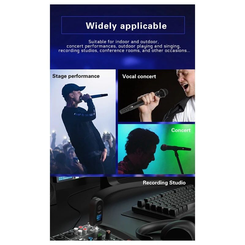 ميكروفون لاسلكي جديد UHF جهاز إرسال واستقبال XLR لاسلكي للميكروفونات الديناميكية خلاطات الصوت PA Systems-PZZW