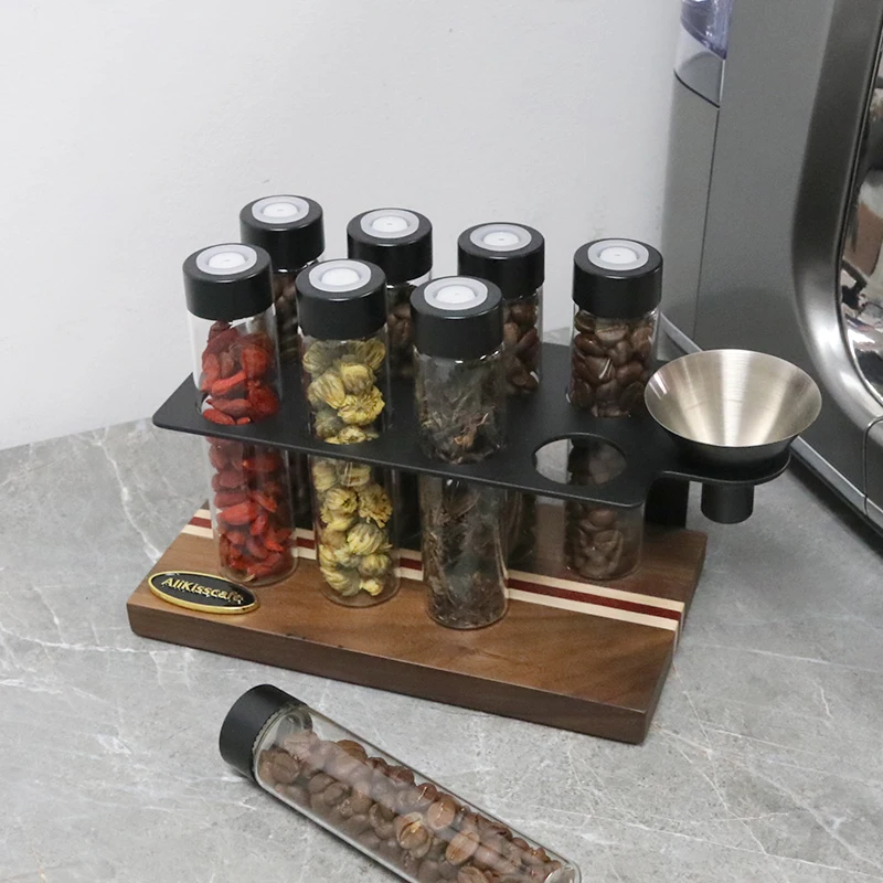 Alikisscafe Coffee Beans Storage Tube Container Display Single Dose Tea Exhaust Valve Barista Tool Espresso Accessory Coffeeware