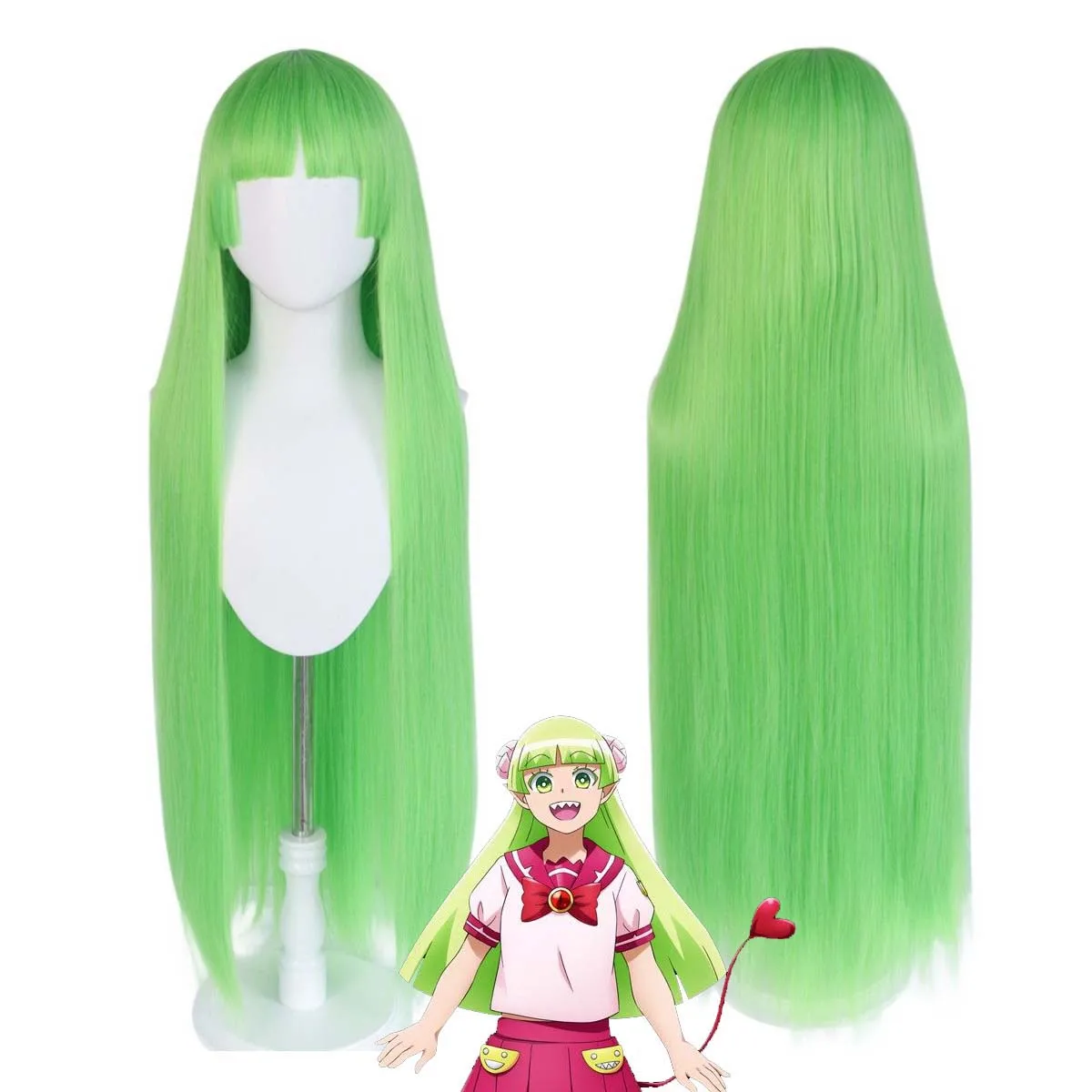 Women Anime Welcome to Demon School Valac Clara Light Green Wig