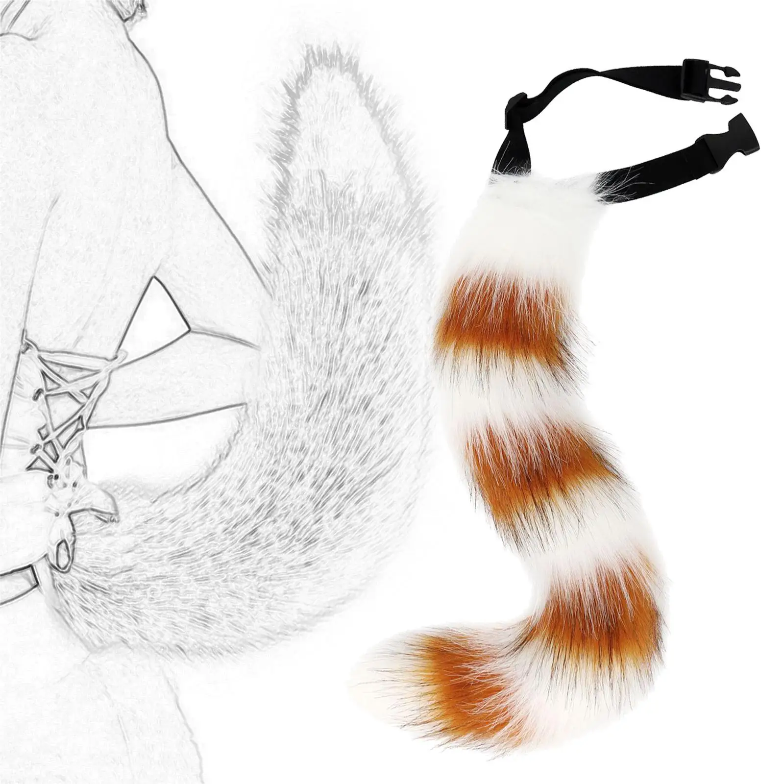 คอสเพลย์อุปกรณ์ตกแต่งหางจิ้งจอกสำหรับแต่งตัวแสดงในไนท์คลับในช่วงปีใหม่