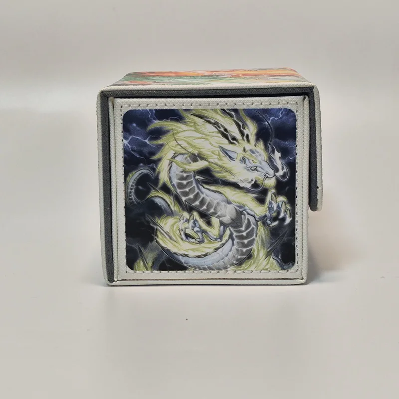 Yu Gi Oh Card Box Diy Tenpai Dragon Chundra Anime Game Ocg Tcg Ptcg Trading Card Storage Box Pu Leather Collection Box 100+
