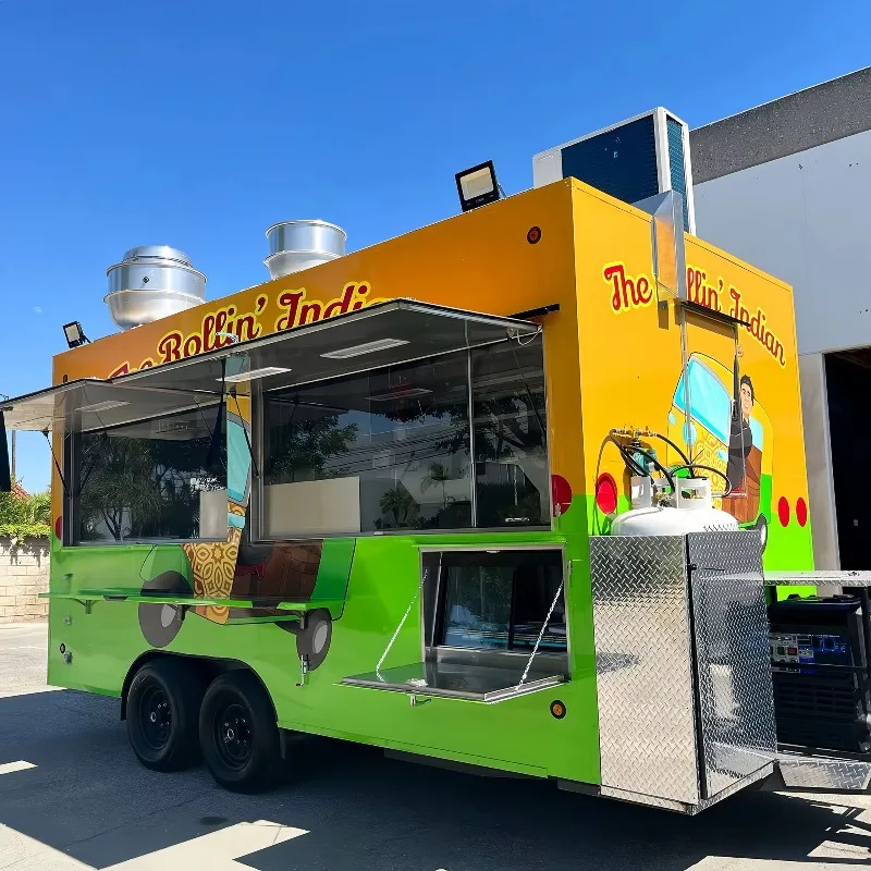 Mobile Food Trailer Commercial Outdoor Fast Food Cart Portable Catering Kiosk Street Food Unit