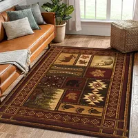 Vintage Rustic Crystal Pile Carpet Non-Slip Dirty Resistant Household Living Room Bedroom Floor Mat