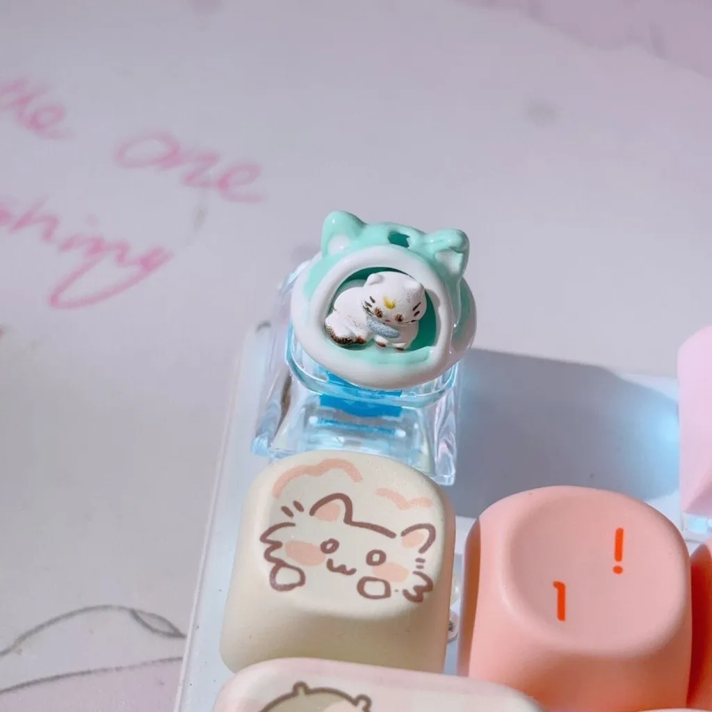 

Cute 3D Cat Nest Cat Cartoon Keycaps for Cherry Cross Axis Game Mechanical Keyboard Keycaps Couple Gift Keycaps