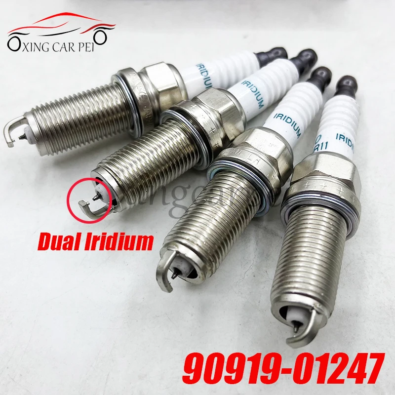 NEW 4PCS FK20HR11 90919-01247 Dual Iridium Spark Plug For HONDA JAZZ III INSIGHT For HYUNDAI GENESIS SUBARU IMPREZA LOTUS EVORA