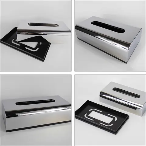 Multifunktionell Silverpläterad näsduksask Modern pappersbehållare Heminredning Ansiktsnäsdukar Organiserare Skrivbordsförvaringslåda Servett 10 best sales silverförpackning med näsdukar - №1