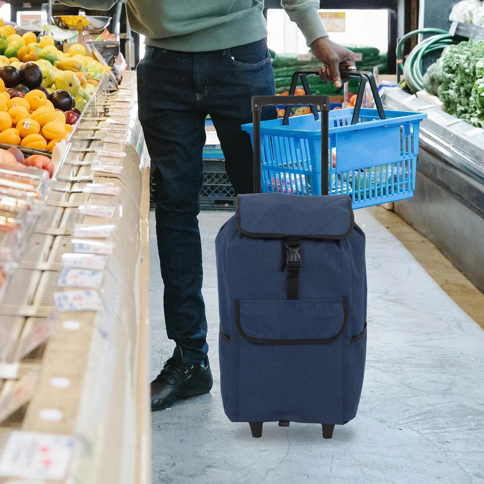 

Thickened Oxford Fabric Trolley Replacement Bag Spacious Design Detachable Convenience for Grocery Shopping Travel Daily