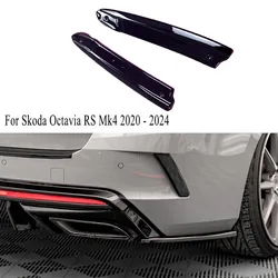 For Skoda Octavia RS Mk4 2020 - 2024 Maxton Style Rear Side Splitter SK-OC-4-RS-RS1+RS1R Rear Side Spoiler Splitter Diffuser
