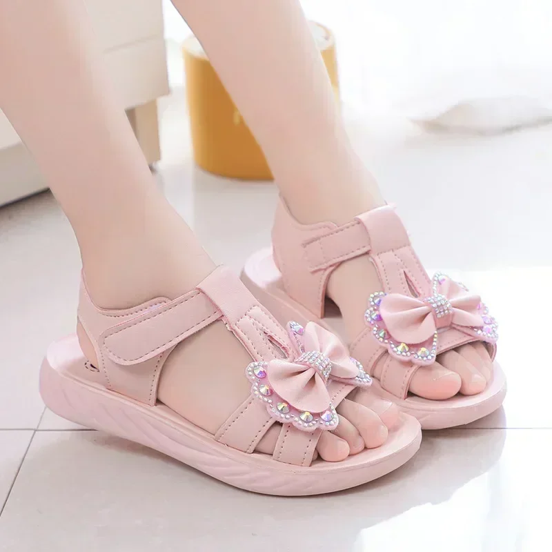 Sandalias  Kid Shoes Sandals for Girls Summer New Kids Princess Sandals Soft Sole Girl Shoes Bow Kids Shoes for Girls Босоножки