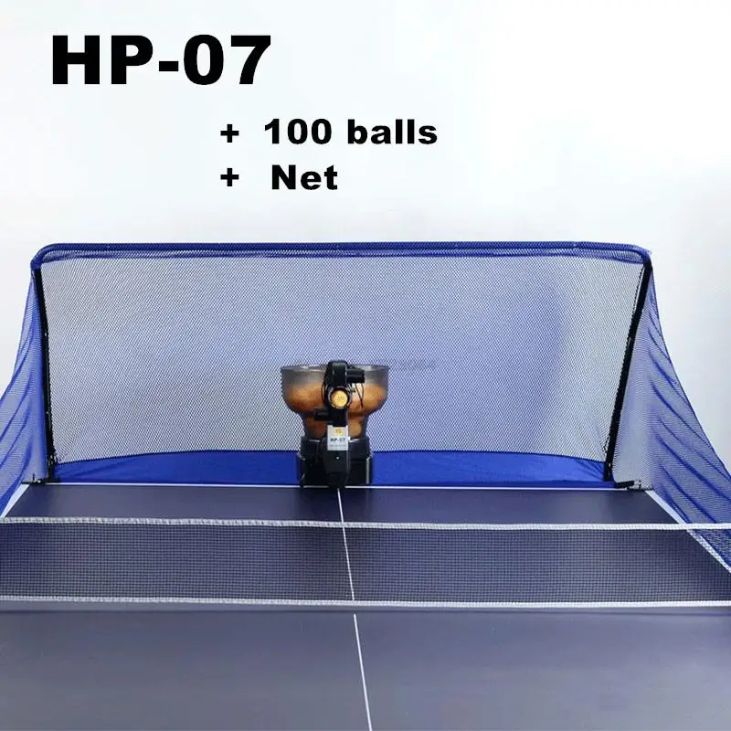 

HP-07 Automatic Ping Pong Trainer Robot Table Tennis Robot Machine for Training Ball with 100 Balls And Recyecle Net