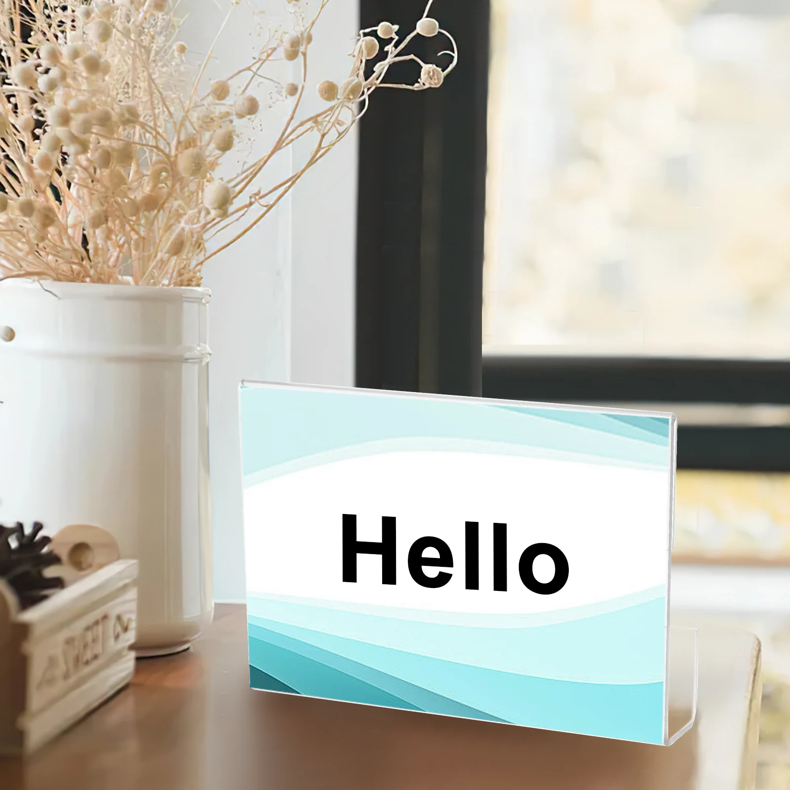 

Acrylic Name Card Holder Clear Hanging Design Transparent Office Workplace Name Tag Holder Card Rack Office Supply