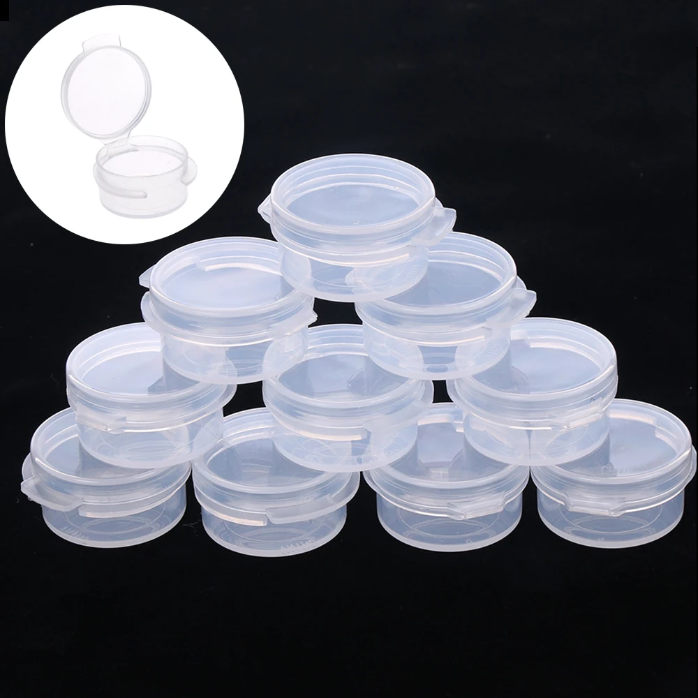 10 Pcs 5g Make Up Jars Mini Sample Bottle Sealing Pot Face Cream Container Plastic Transparent Case Salad Sauce Portable Box