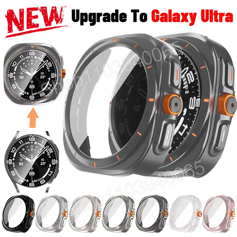 Protetor de tela de vidro temperado para samsung galaxy watch 6, 40mm, 44mm, 2in 1, ultra 47mm