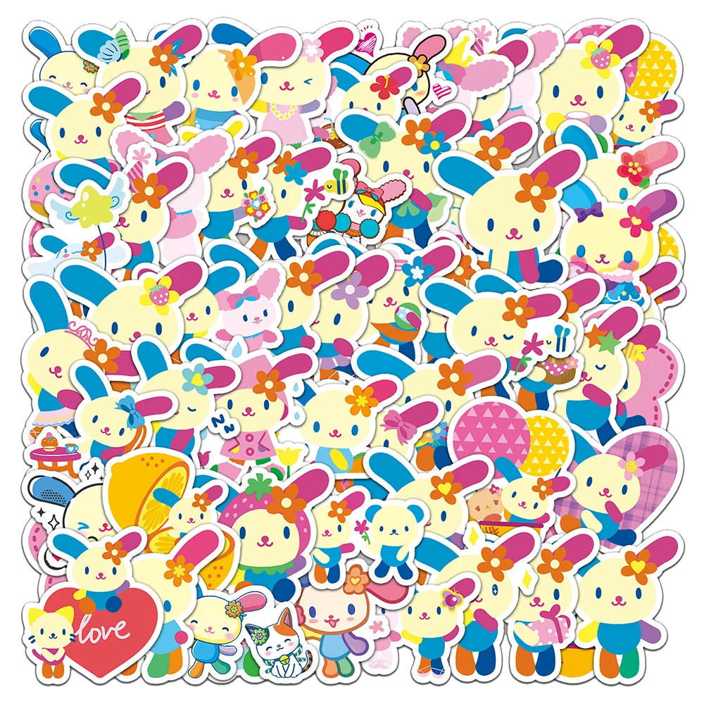 10/30/50pcs Sanrio Usahana Cute Cartoon PVC Waterproof Stickers DIY Stationery Phone Aesthetic Decoration Sticker Toy Kids Gifts