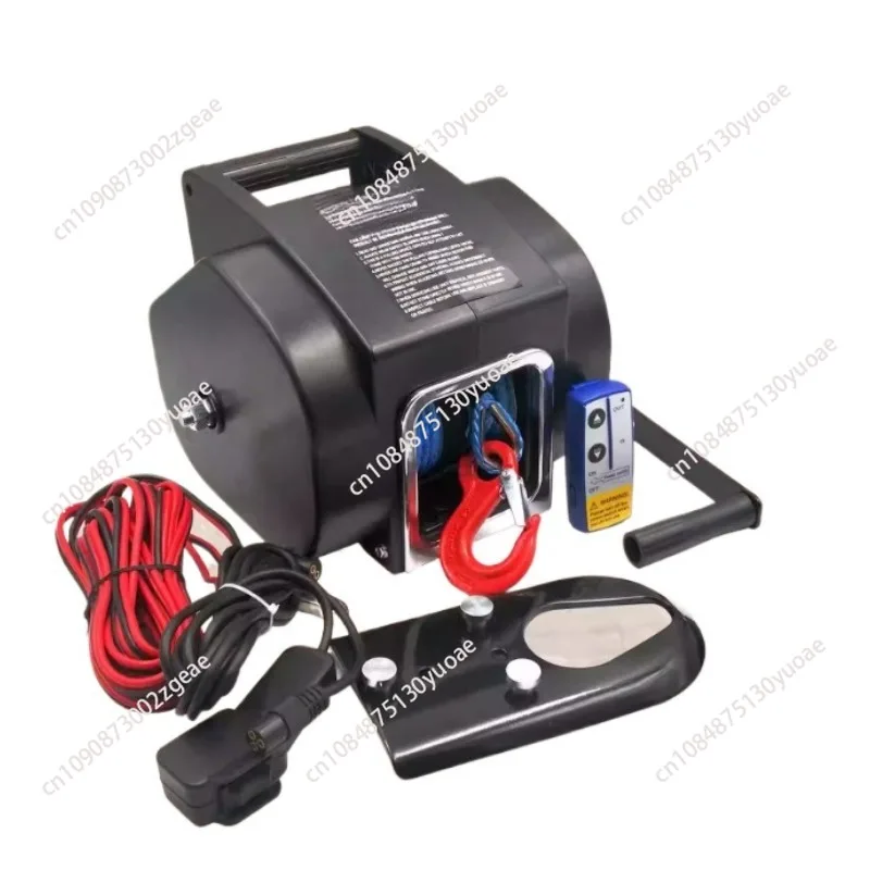 Electric Portable SUV Winch, Self-Rescue Winch, Marine, Lifting Hoist, 12V, 5000 lbs