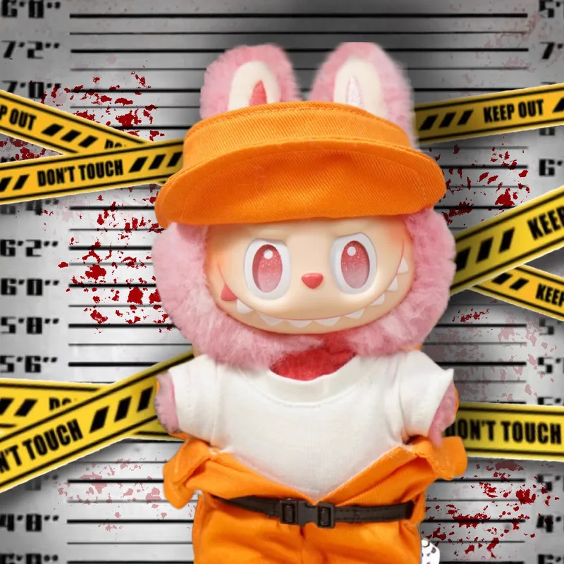 สำหรับ/ผ้าลาบูบูเสื้อผ้าเรือนจำสไตล์เรือนจำเครื่องแบบ 17 ซม.แฟชั่นเสื้อผ้าตุ๊กตากุญแจมือชุดตุ๊กตาเสื้อผ้าอุปกรณ์เสริม