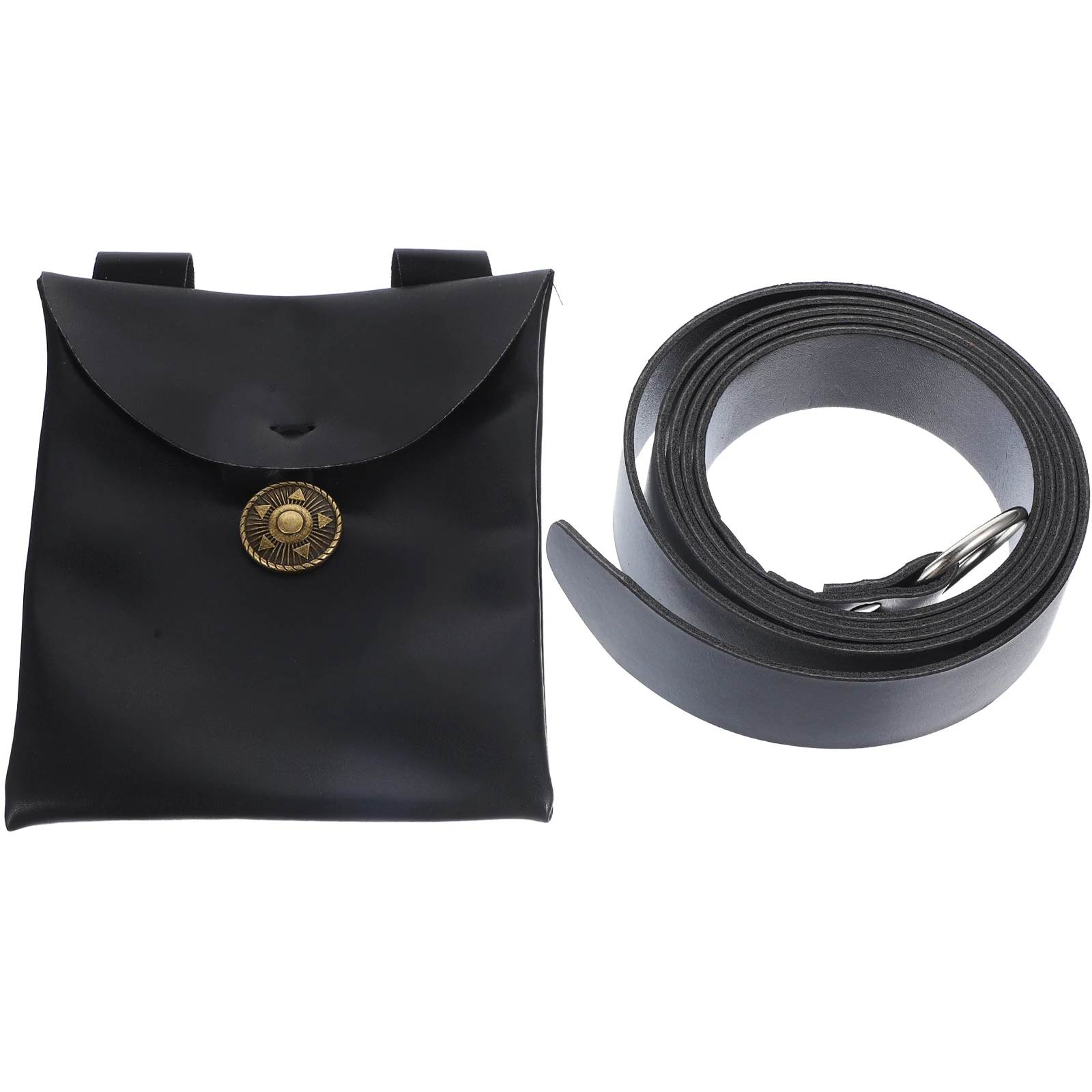 1Set Medieval Faux PU Waist Bag Vintage Renaissance Cosplay Purse Halloween Party Supply Pirate Cosplay