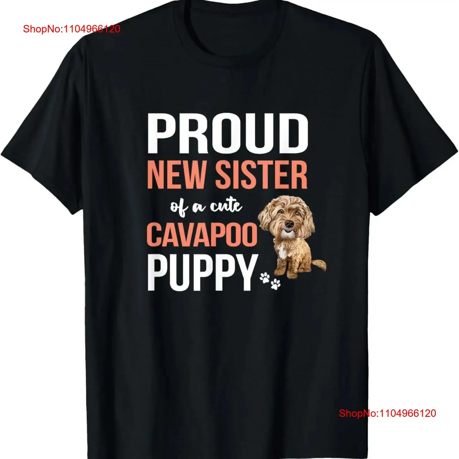 Camiseta con diseño de perro estilo vintage, cómoda y unisex, con estampado de cachorro Cavapoo, para hermana recién casada, manga larga o corta.